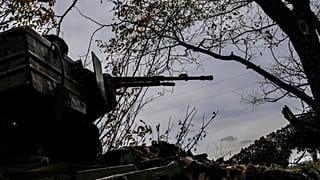 Ein Panzer in der Stadt Bachmut, Ukraine, 2. Oktober 2022