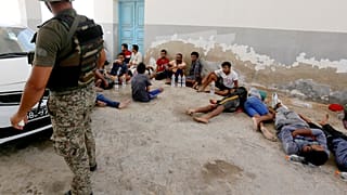 Gerettete Migranten im Süden von Tunesien, Juli 2021