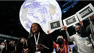 Climate activist Vanessa Nakate at a COP26 protest. Young people will have ‘a seat at the table’ at COP27, she says.