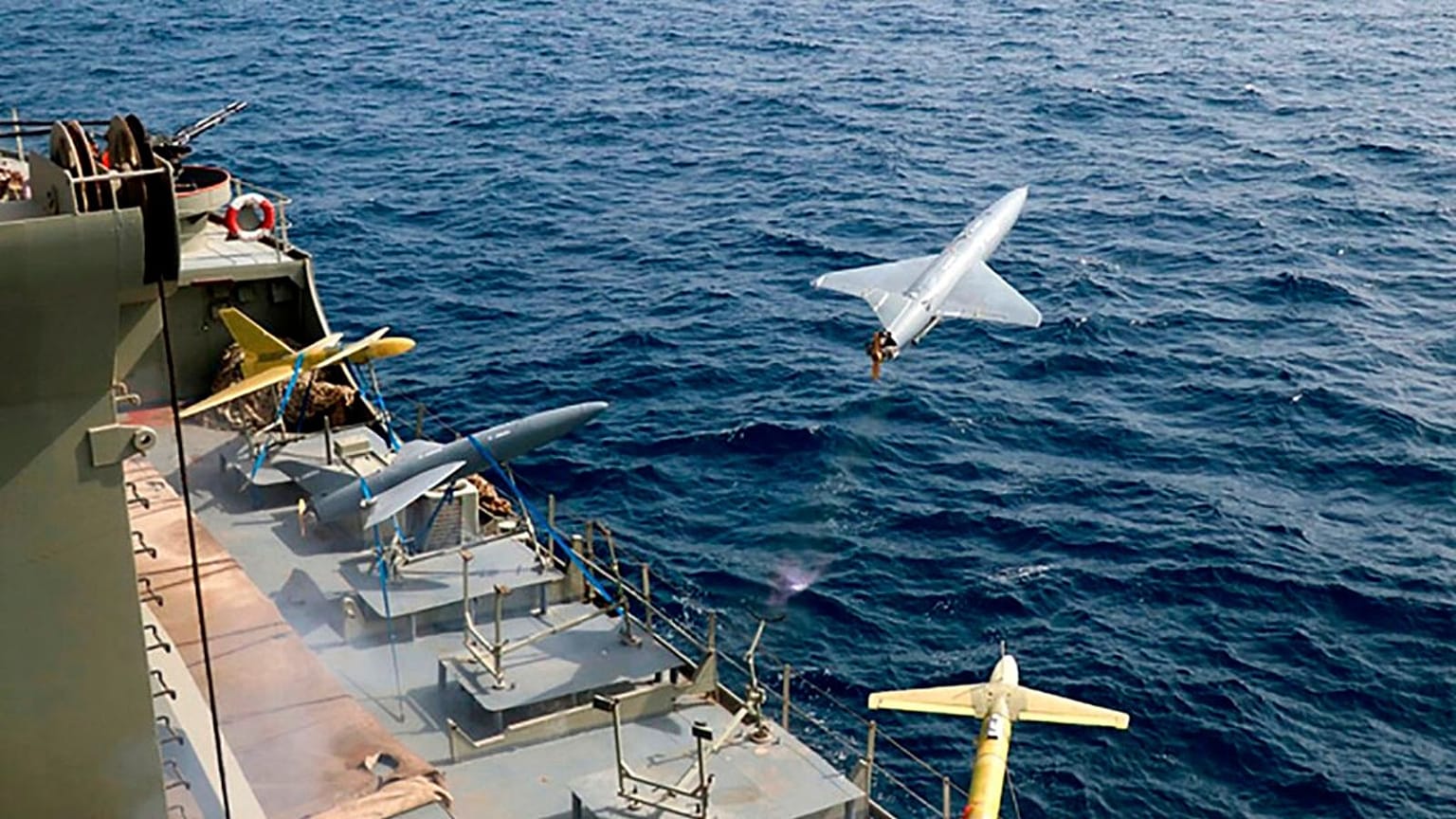 a military drone drill in Iran
