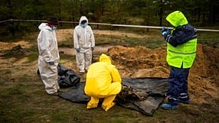 Эксгумация тел погибших на украинских территориях, ранее оккупированных российскими войсками