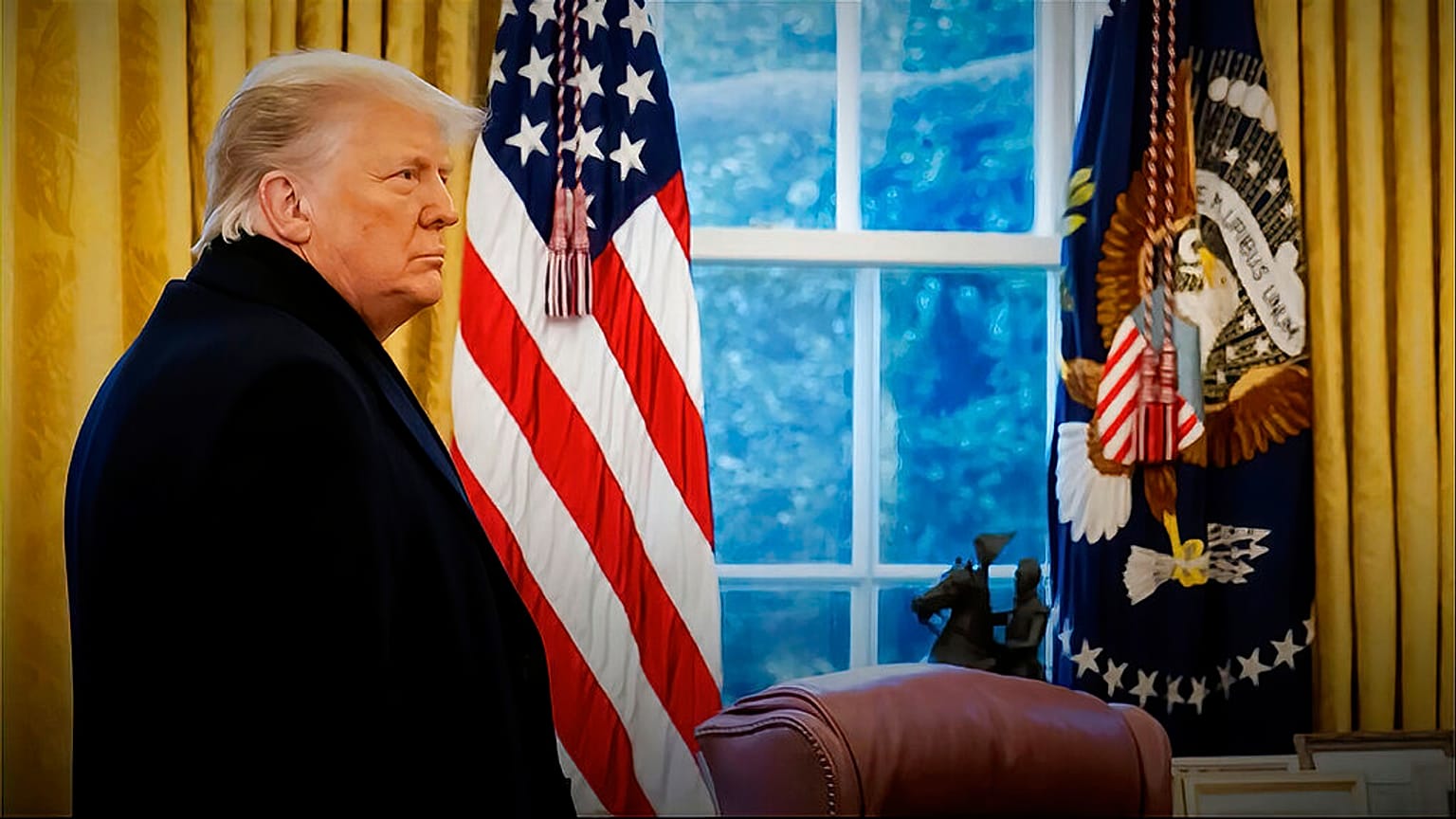 Eski ABD Başkanı Trump'ın 6 Ocak konuşması sonrası Oval Ofis'te çekilmiş bir fotoğrafı
