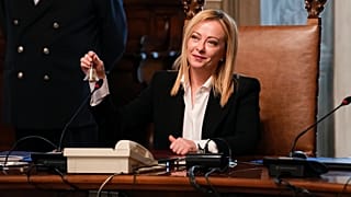 Giorgia Meloni, nouvelle présidente du Conseil, au palais du Chigi, à Rome, le 23 octobre 2022.