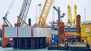 Bauarbeiten für das Terminal für verflüssigtes Erdgas (LNG) in Wilhelmshaven 