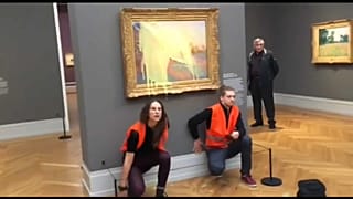 Kartoffelbrei auf ein Monet-Gemälde in Potsdam