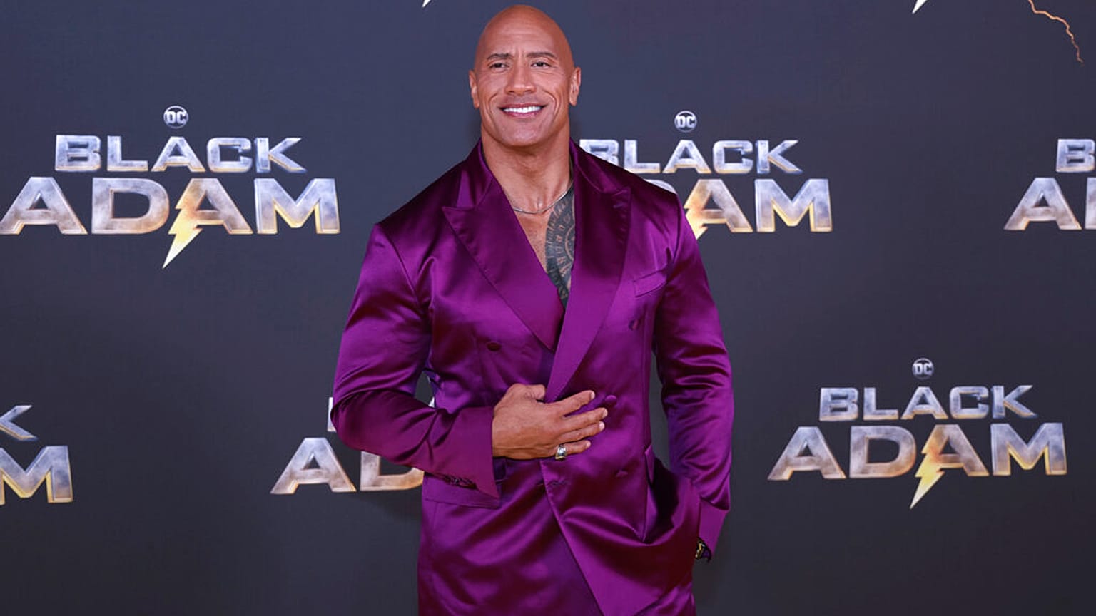 Actor Dwayne Johnson at the UK premiere of the film 'Black Adam' on Tuesday, Oct. 18, 2022.
