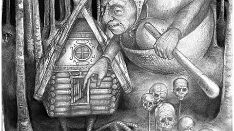 Baba Yaga - pencil & charcoal - 2009
