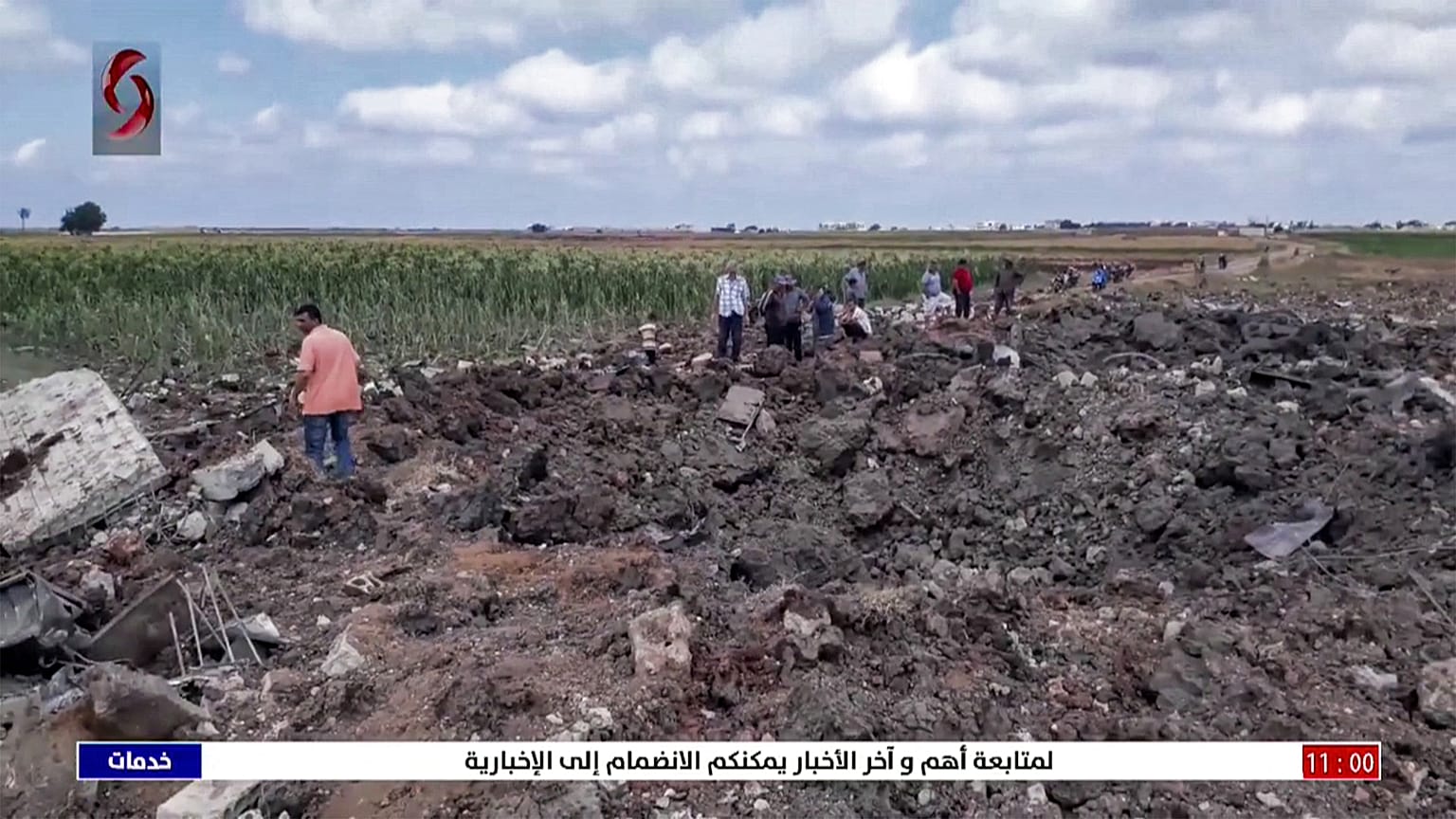 لقطات بثتها قناة "الإخبارية السورية" التلفزيونية الرسمية السورية في 2 يوليو / تموز 2022 