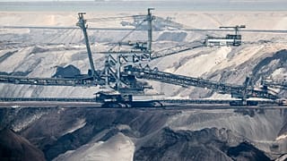 La mine de charbon à ciel ouvert controversée de Garzweiler dans l'ouest de l'Allemagne