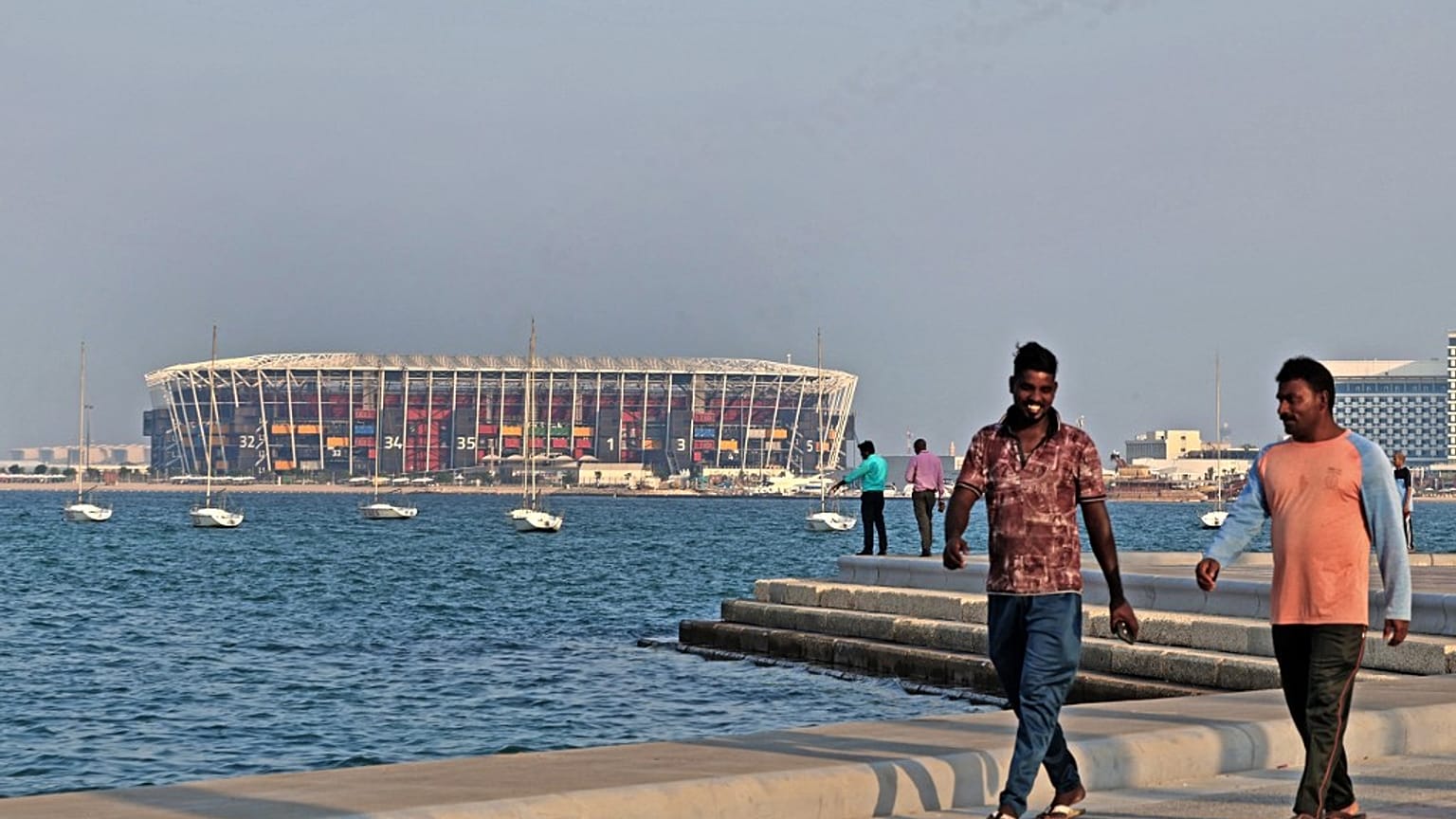 The 974 Stadium, which will host matches during the FIFA football World Cup 2022, in Qatar.