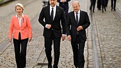 Ursula von der Leyen, Ukrainische Ministerpräsident Denis Shmyhal und Olaf Scholz