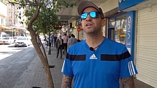 Santiago Sánchez, pictured in in Sulaymaniyah, Iraq, has been hiking from Madrid to Doha