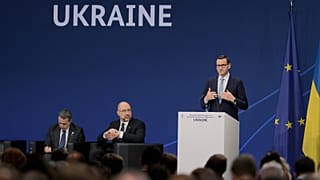 Il primo ministro polacco Mateusz Morawiecki alla conferenza sulla ricostruzione di Berlino