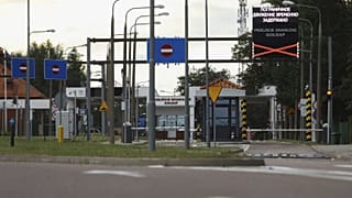 A lezárt lengyel-orosz határ Kalinyingrádnál