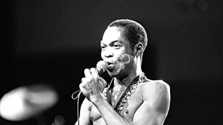 Le musicien Fela Anikulapo-Kuti en 1986 lors de la Fête de l'Humanité à la Courneuve à Paris - 13.09.1986