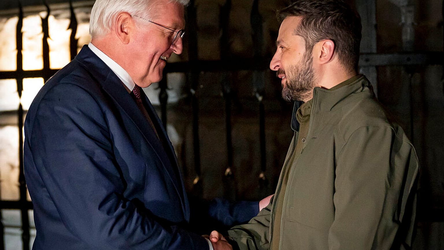 Le président allemand et le président ukrainien à Kyiv, le 25 octobre 2022.