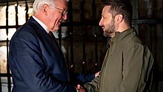 Le président allemand et le président ukrainien à Kyiv, le 25 octobre 2022.