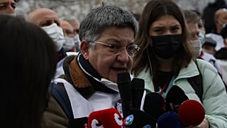Dr. Sebnem Korur Fincanci, pictured during a protest in Ankara in February.