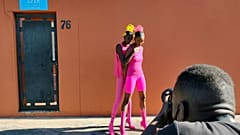 Jamal Nxedlana at work with models 