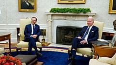 President Joe Biden and Israel's President Isaac Herzog