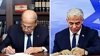 عون ولبيد يوقعان افتاق ترسمي الحدود البحرية بين بلديهما