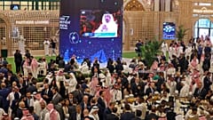 صورة لمشاركين في مؤتمر مبادرة مستقبل الاستثمارفي العاصمة السعودية الرياض، 25 أكتوبر 2022.