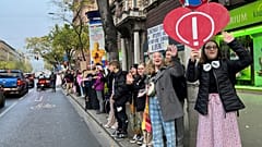 Az élőlánc résztvevői a Szent István körúton
