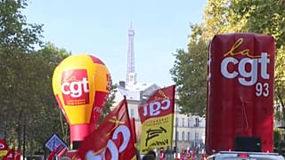 Manifestación del sindicato CGT en París, Francia 27/10/2022