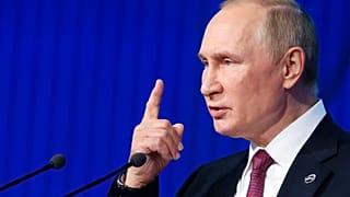Vladímir Putin, presidente de Rusia, en la conferencia anual del club de debate Valdái de Moscú.