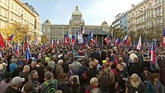 Manifestación antigubernamental en Praga, República Checa 28/10/2022
