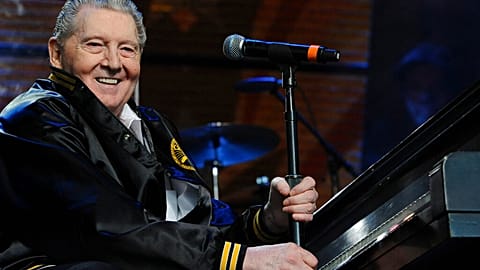 Jerry Lee Lewis performs during Farm Aid 2008