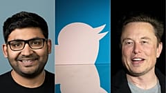 Elon Musk'ın (sağda) işine son verdiği Twitter Tepe Yöneticisi Parag Agrawal