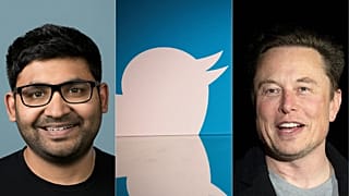 Elon Musk'ın (sağda) işine son verdiği Twitter Tepe Yöneticisi Parag Agrawal