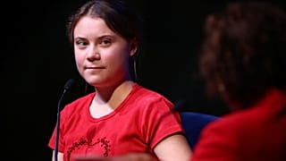 Greta announced she would be skipping the conference during a talk on her book at the Southbank Centre in London on Sunday.