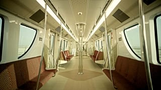 A standard carriage on the Qatar metro