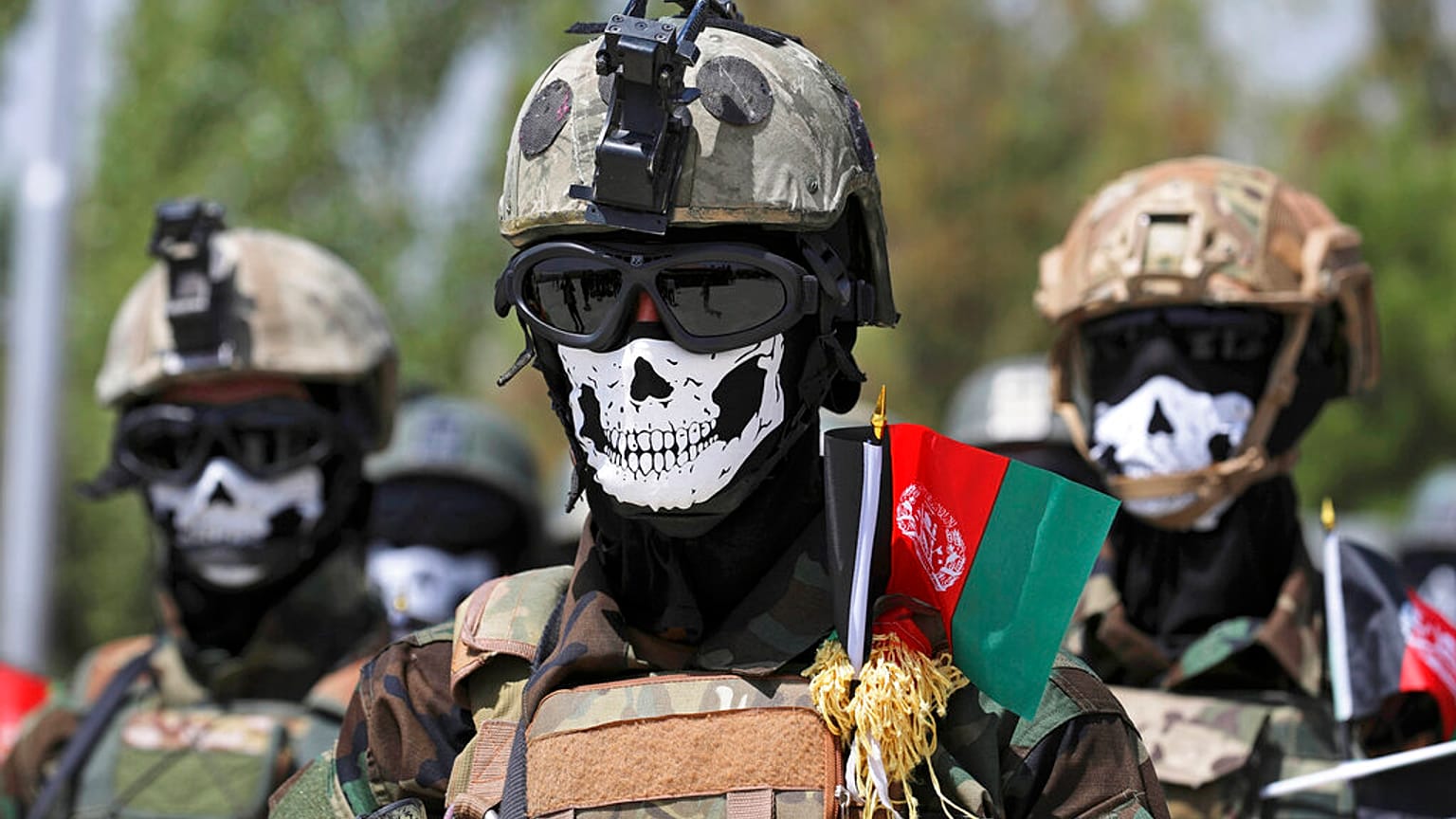 New Afghan Army special forces members attend their graduation ceremony after a three-month training programme in Kabul, Afghanistan, Saturday, July 17, 2021.  