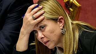 Italian Premier Giorgia Meloni attends a debate at the Senate ahead of a confidence vote for the new Government in Rome, 26 October 2022