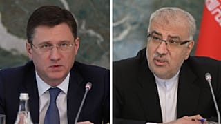 جواد اوجی، وزیر نفت ایران و الکساندر نواک، معاون نخست وزیر روسیه