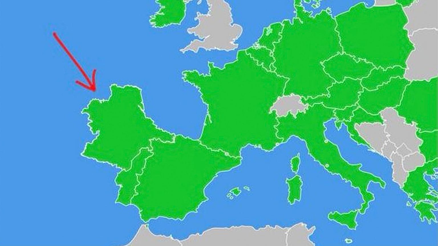 El mapa que muestra la República de Listenbourg, resaltada con una flecha roja.