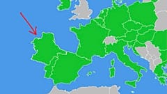 El mapa que muestra la República de Listenbourg, resaltada con una flecha roja.