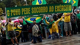 Bolsonaro için yapılan protestolardan bir görüntü