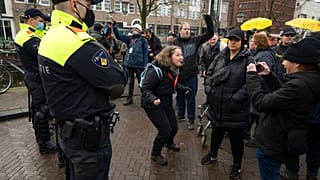 Protesta de activistas climáticos.