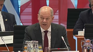 German Chancellor Olaf Scholz addressing the Balkan Summit in Berlin