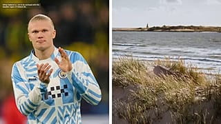 Erling Haaland (links) trägt mit seinem Namen und seiner Popularität offenbar ungewollt zu sinkenden Zahlen in einer schwedischen Urlaubsregion bei.