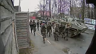 Российские военные в момент захвата Бучи