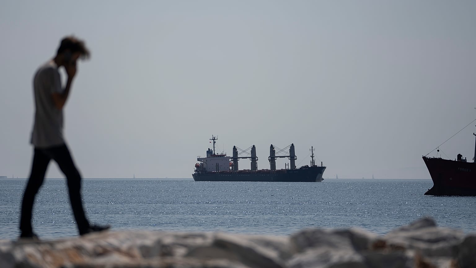 The Panama-flagged cargo ship Lady Zehma anchors in the Marmara Sea in Istanbul, Turkey, on Sept. 2, 2022.
