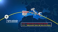 Mapa de la trayectoria del cohete chino
