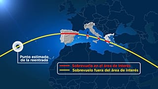 Mapa de la trayectoria del cohete chino