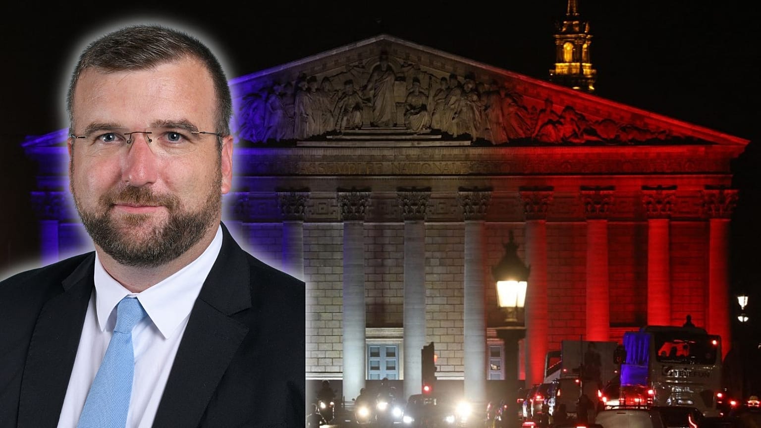 A g. le député RN Grégoire de Fournas (le 22/06/2022) / Vue de l'Assemblée nationale à Paris - le 10/11/2018