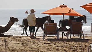 Une plage à Agadir au Maroc